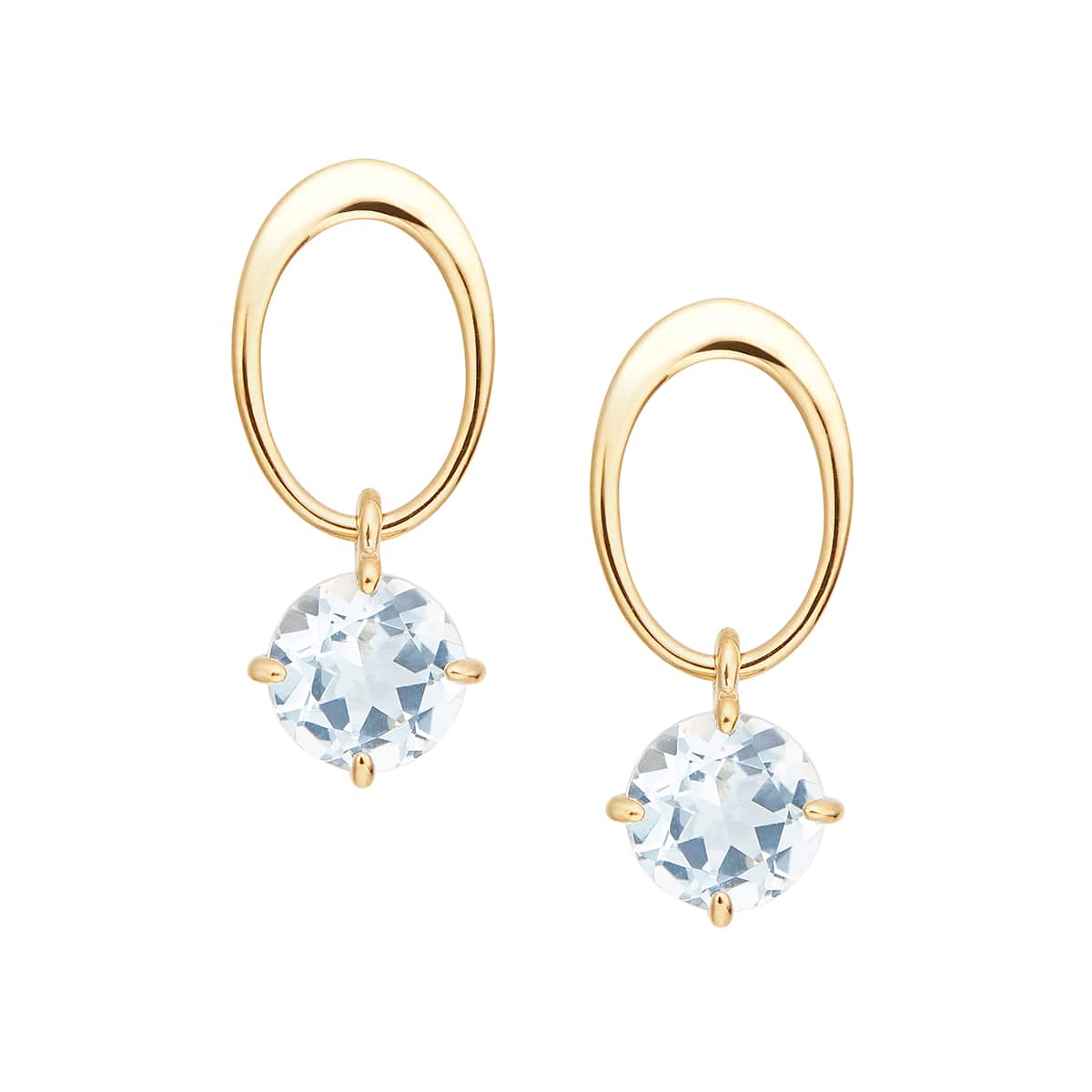 K10イエローゴールドシェル/ロッククリスタルピアス(RPE564-002