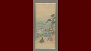 真作】土佐光孚/カササギ図/掛軸☆宝船☆R‐440 土佐光起 土佐光孚 柿本