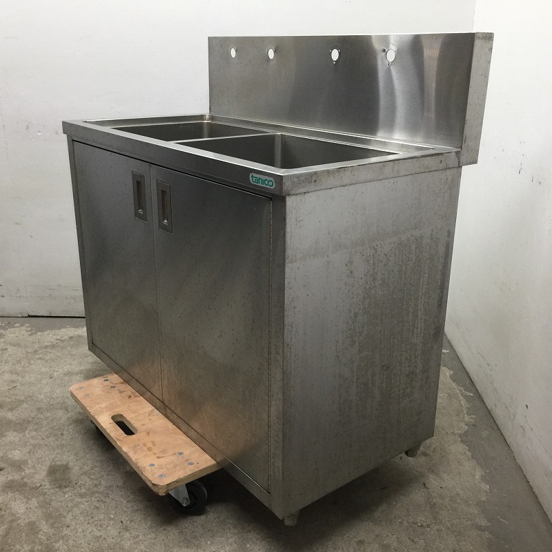 2槽シンク 扉付き タニコー W1070×D600×H850(BG1100)mm 厨房用 業務用