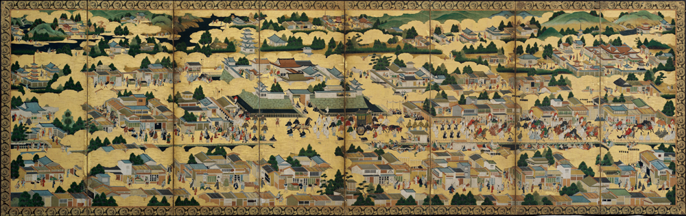 絵画（日本） 明正天皇 御即位行幸図六曲屏風 狩野探幽 複製画（デジタル