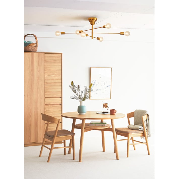 ウニコ SOLK ラウンドダイニングテーブル ＊オイルメンテナンス付き