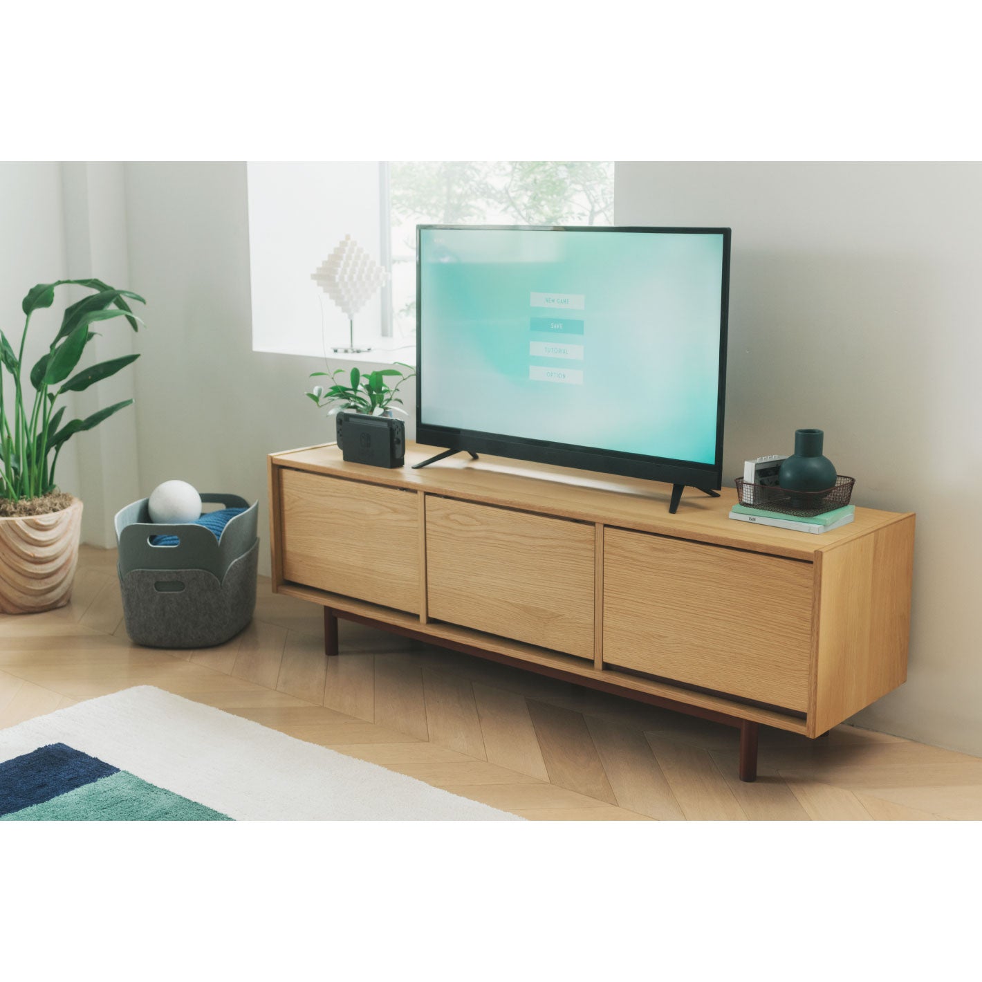 稀少 unicoウニコテレビボード AVボード ナチュラル w1600