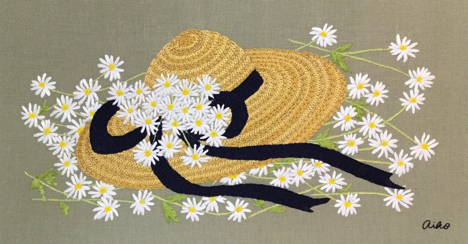 刺繍画 花を持った少女 花を持つ少女 | ｜正光画廊