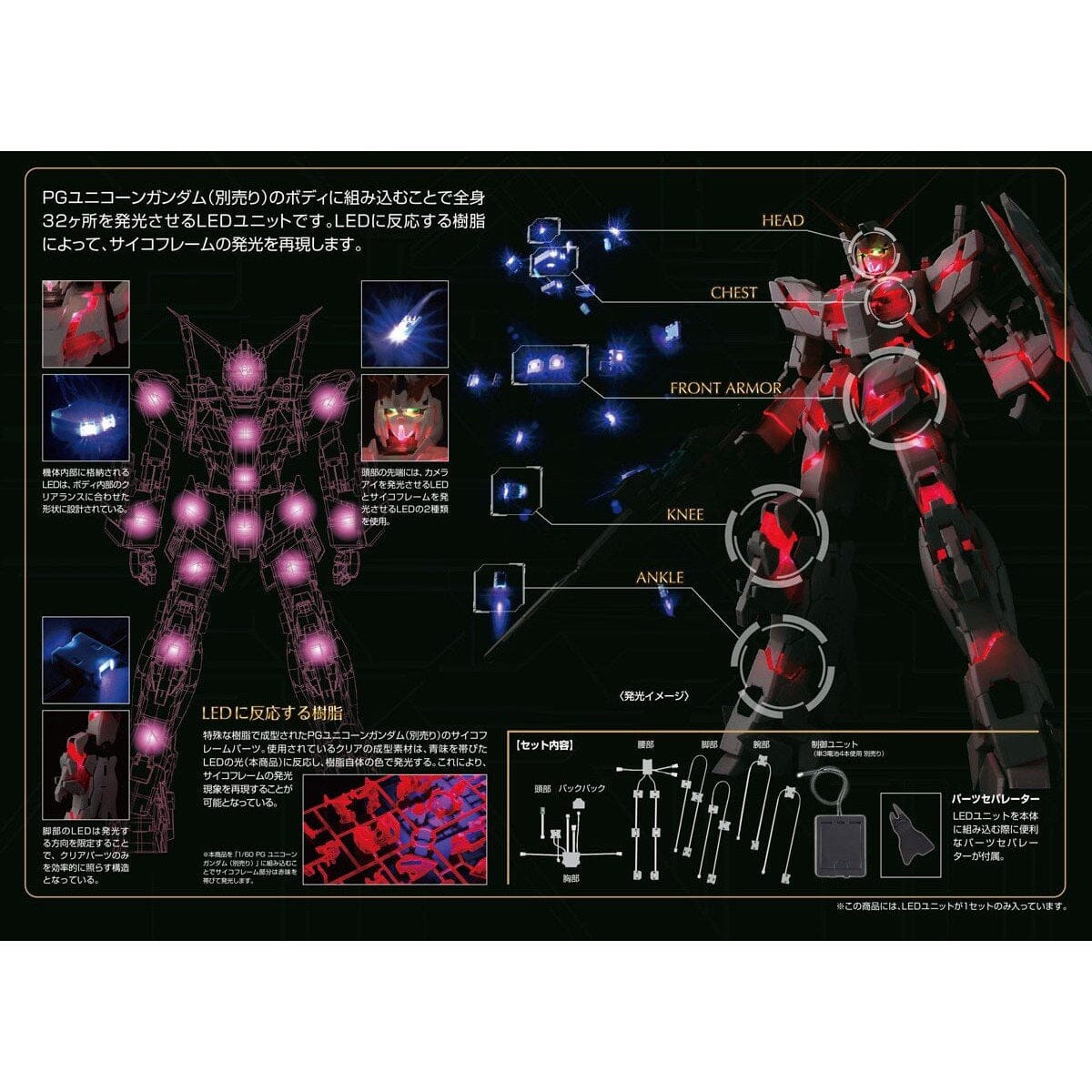 LED UNIT for PG RX-0 UNICORN GUNDAM 未開封 【公式通販】