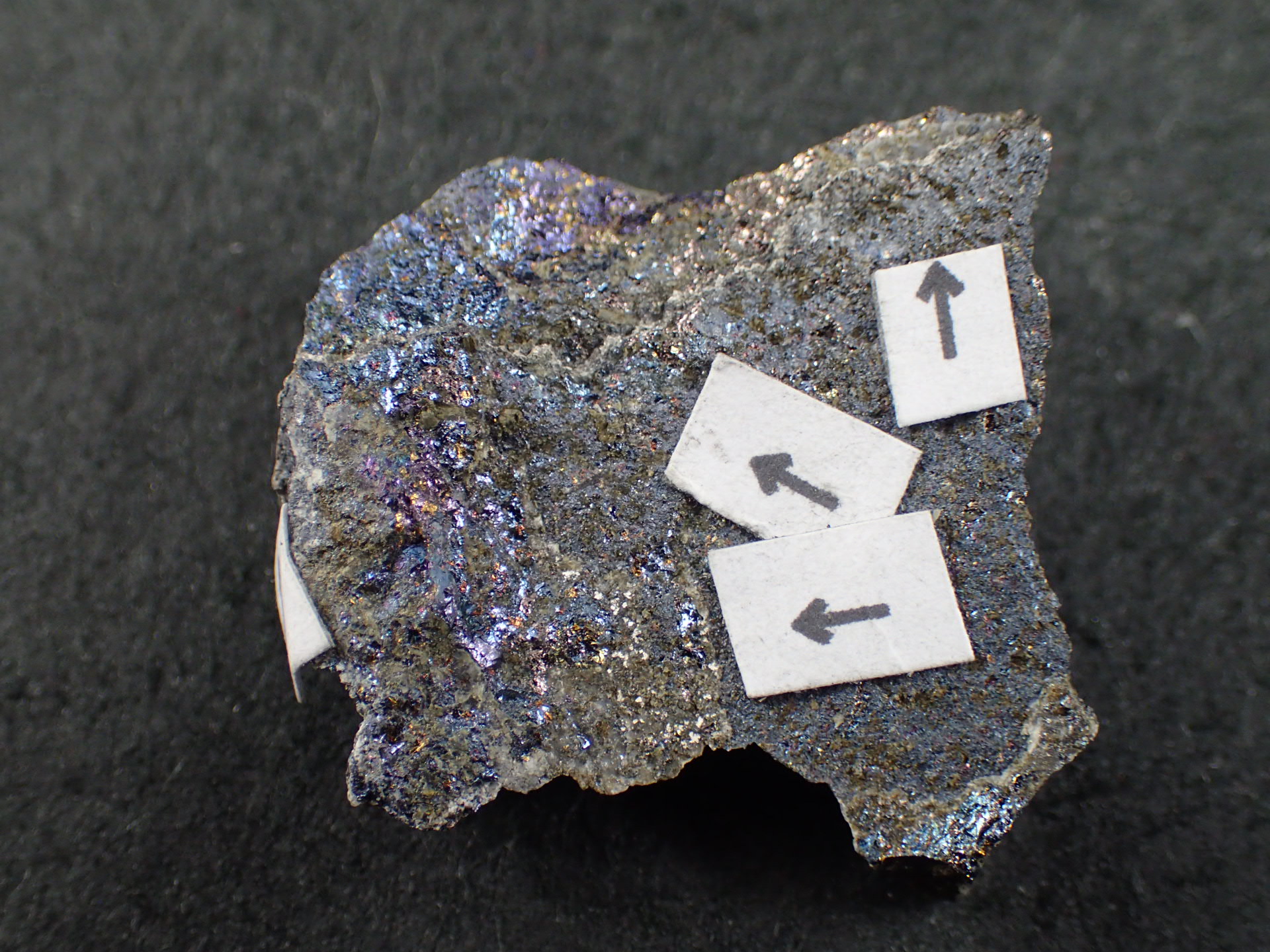 最高品質班銅鉱中の自然銀（Silver in Bornite) La Noria Mine, San
