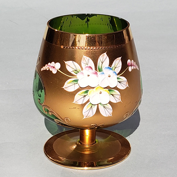 装飾的なガラス花瓶 緑と赤 ベネチアグラス 傷みはありません