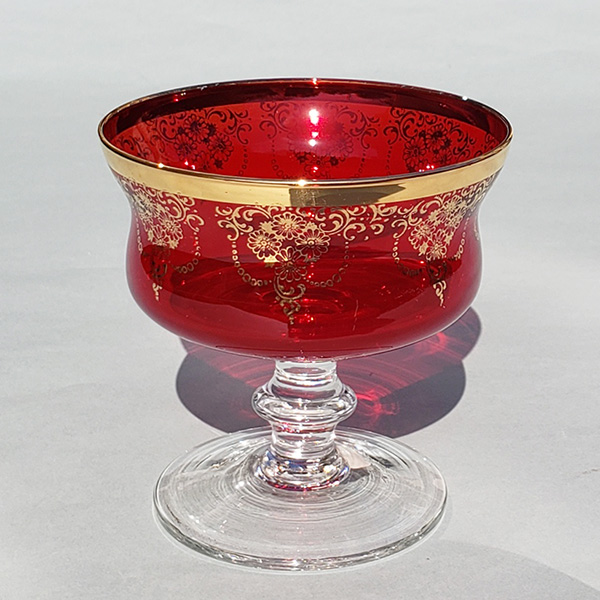 ヴェネチアガラス ホワイトエナメル コンポート アールヌーボー ぺ