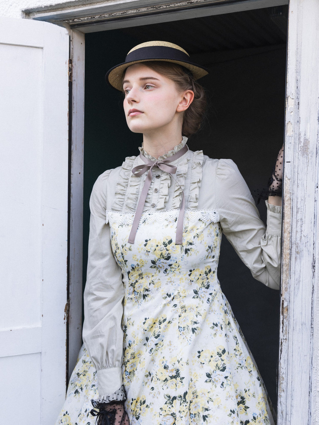 ロココブーケ・アルカンシェルドールドレス【ミルクティーローズ