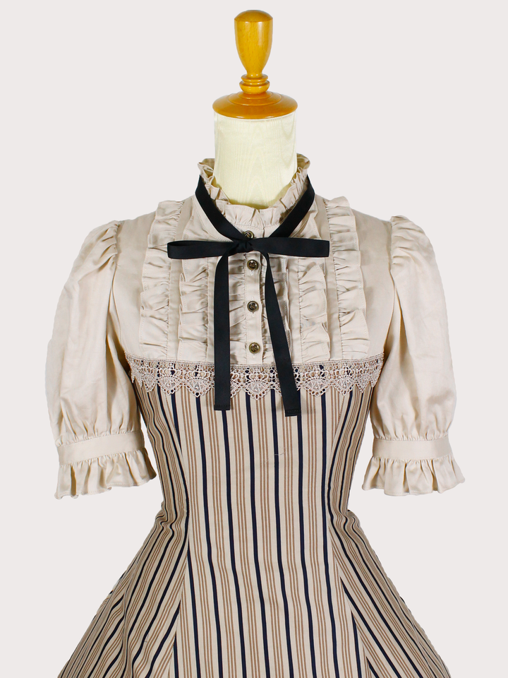 vintageレースレジメンハーフスリーブドールドレス - Victorian maiden