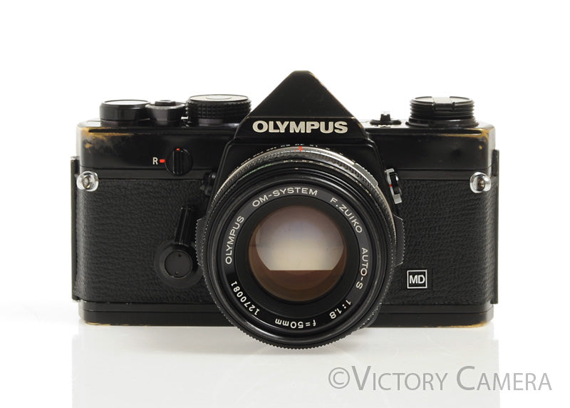 Olympus OM-1 MD Black Film Camera Body w/ 50mm F1.8 Lens [EXC+]