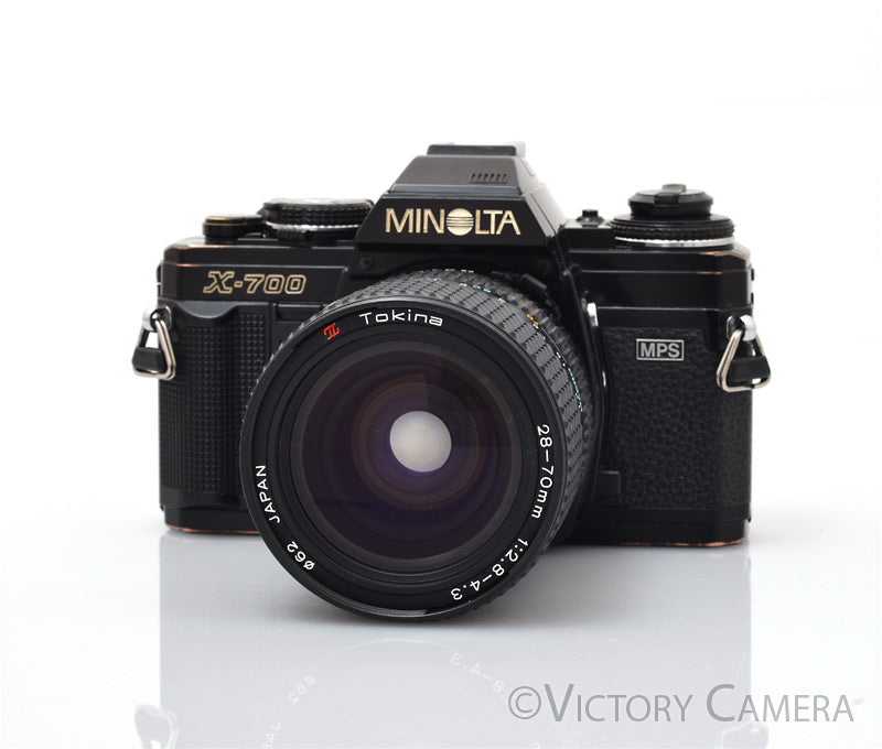 Minolta X-700 X700 Black SLR Film Camera w/ 28-70mm Lens [EXC]