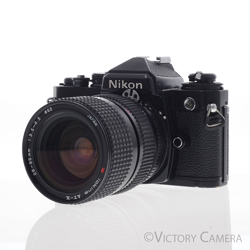 Nikon FE Black 35mm Film Camera with 28-85mm Zoom Lens -New Seals- [EX
