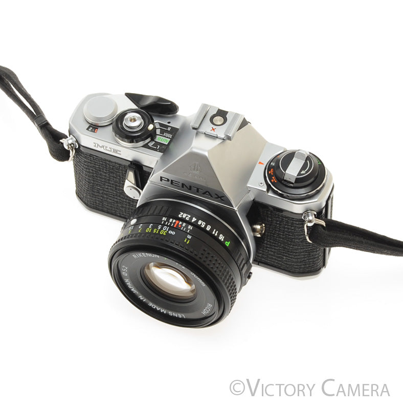 Pentax ME Chrome 35mm Film Camera w/ 50mm f2 Lens [EXC]