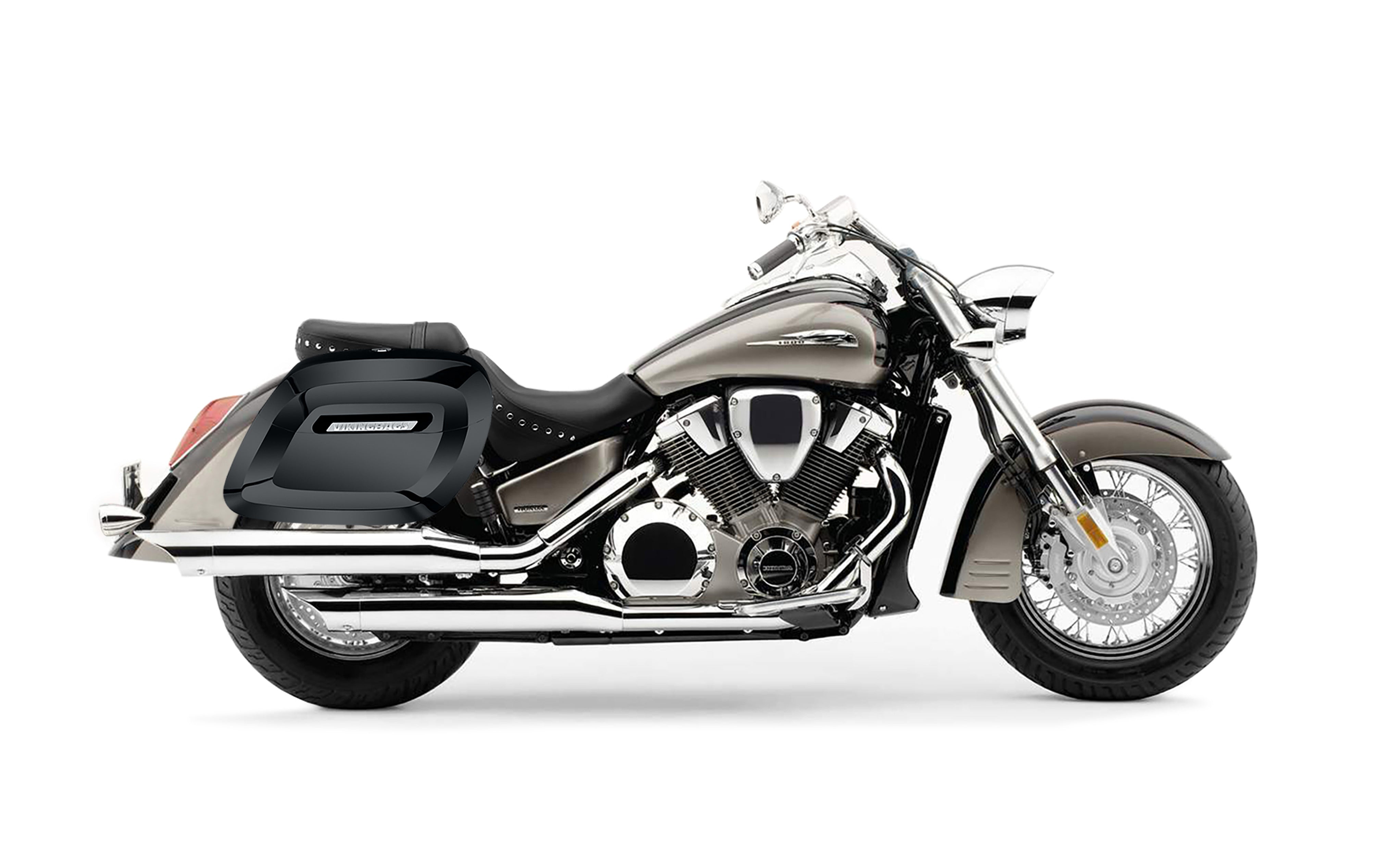 Viking 40L Lamellar Raven XL Honda VTX 1800S Painted Hard Saddle Bags