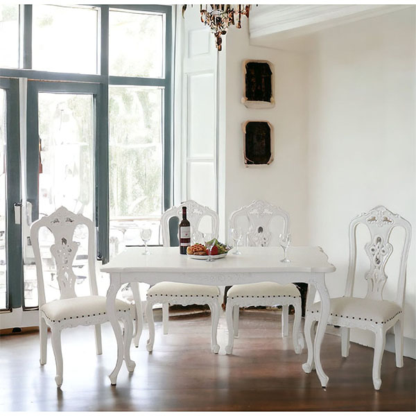 アンティーク調 ダイニングチェア セール中 ホワイト 白家具 猫脚 楽天