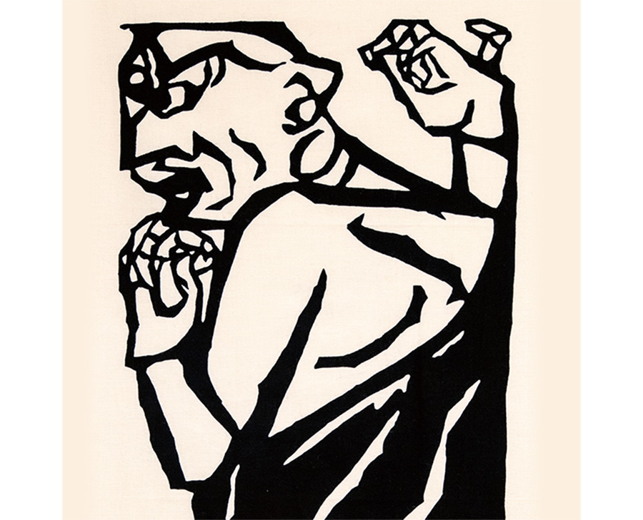 伊東深水「菊を活ける」木版画作品証明シール・摺り工程表有り