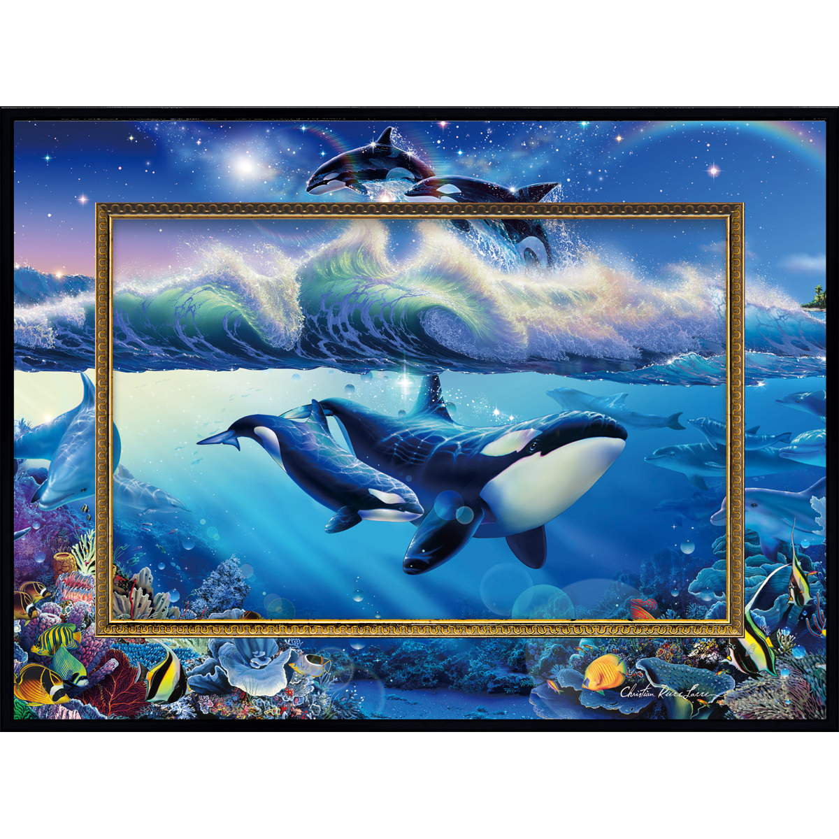 風景画 滝と海洋生物 クリスチャンリース ラッセン 限定5枚】UNDER THE