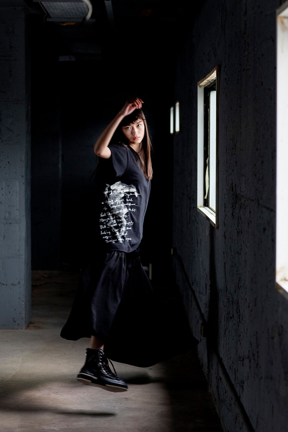 Yohji Yamamoto +noir 黒 オーバースカート付きパンツ Yohji Yamamoto