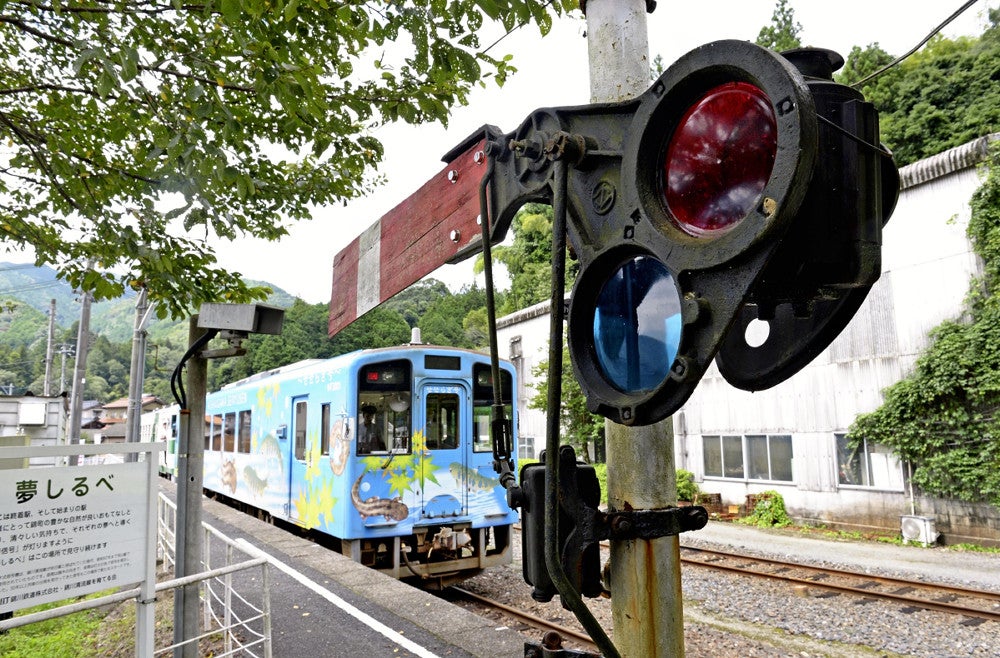 腕木式信号機」に国鉄時代の行先板…終点・錦町駅は「まちぐるみ博物館