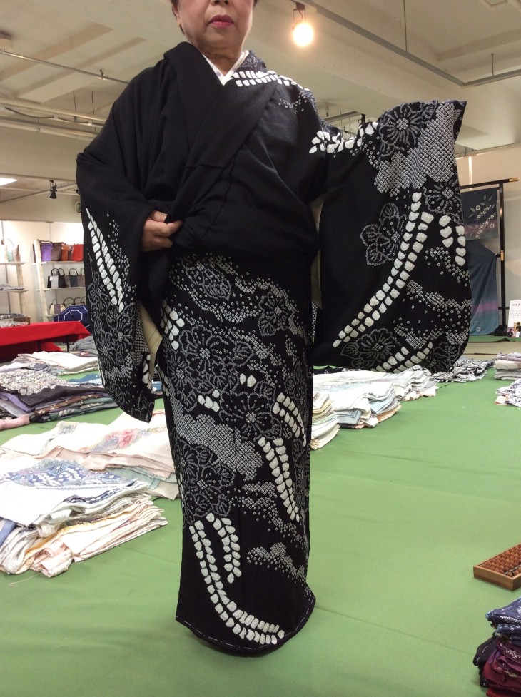 藤娘きぬたや 絞り 単衣 付け下げ 正絹 藤娘きぬたや