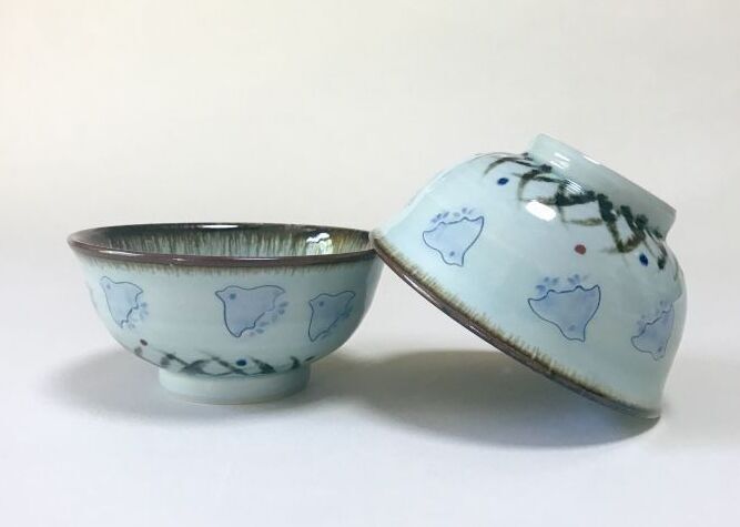 京焼・清水焼 ご飯茶碗 青磁千鳥 （せいじちどり）｜清水焼・陶器の