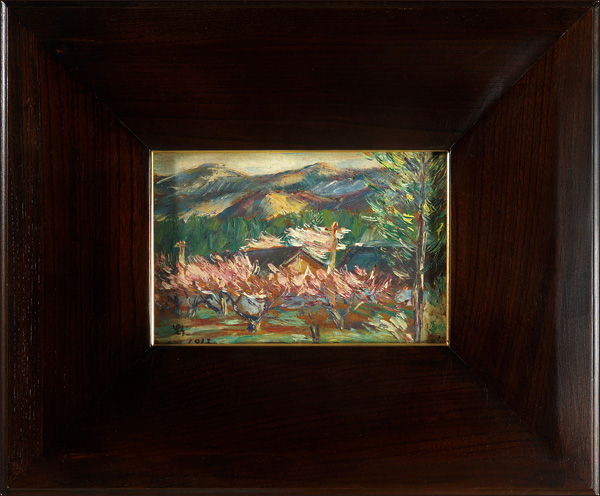 山本鼎（やまもとかなえ）真筆油絵浅間山