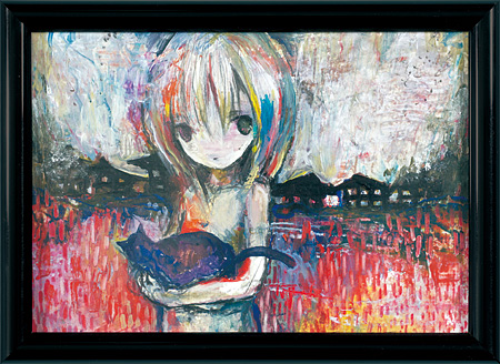 si_ku 黄菊しーく painting 原画 18×23cm(額縁含む) si_ku 黄菊しーく