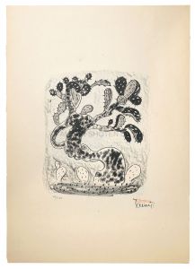 北川民次画 牛盃 D323 北川民次画 牛盃 D323