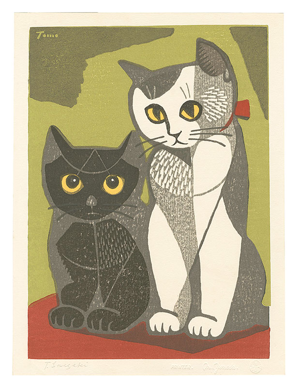 稲垣知雄 木版画 猫 稲垣知雄｢子猫｣ | 山田書店美術部オンライン
