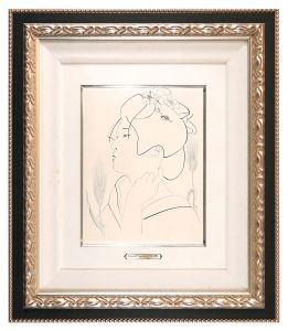 藤田嗣治 乙女 肉筆・額装・油彩画・洋画・レオナール・フジタ・ft59ax