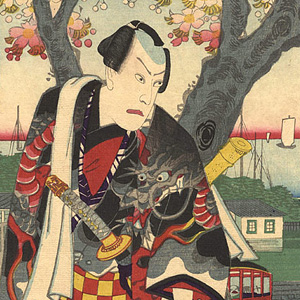 国貞 相撲「江戸 越の海福松」江戸名前ノ内 愛宕山 浮世絵 木版画