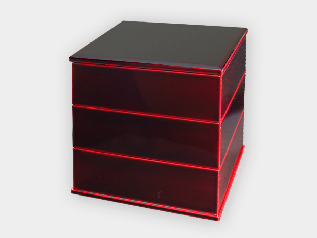 5.5寸三段重 紅（重箱） - 飛騨春慶塗 （飛騨高山の伝統工芸） - 山田