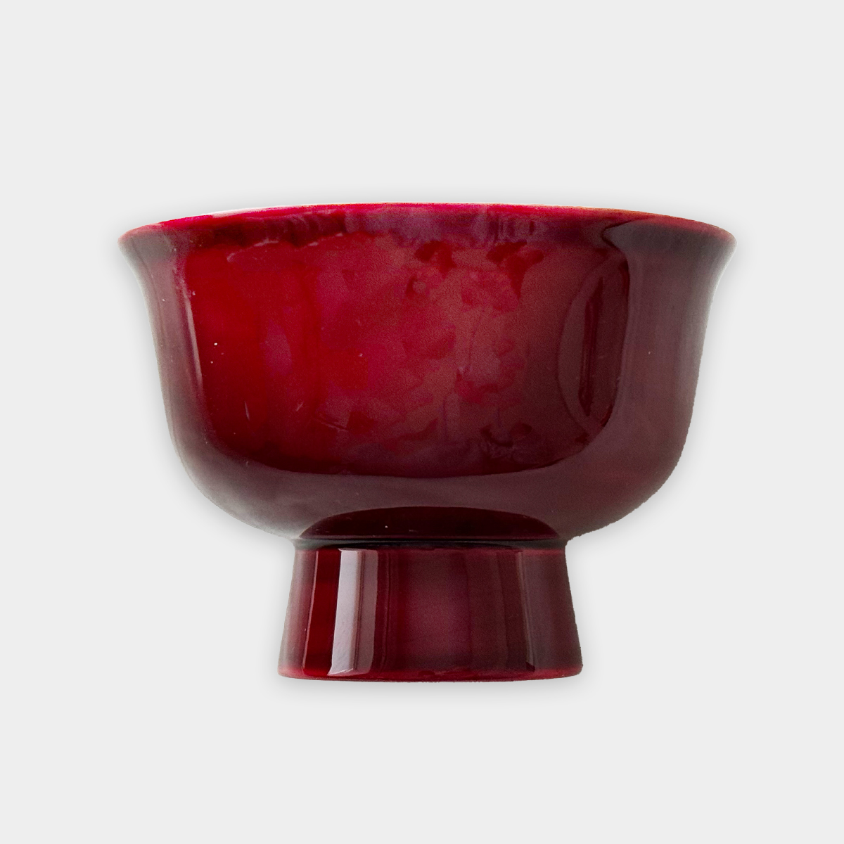 加藤偉三 桃山子 紅安南 ぐい呑盃 梅花図 共箱 加藤偉三 桃山子 紅安南