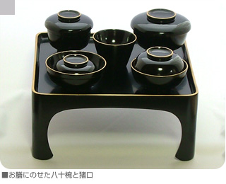 c535 漆塗 脚付膳 10客 茶漬膳 能登 漆膳 盆 明治時代