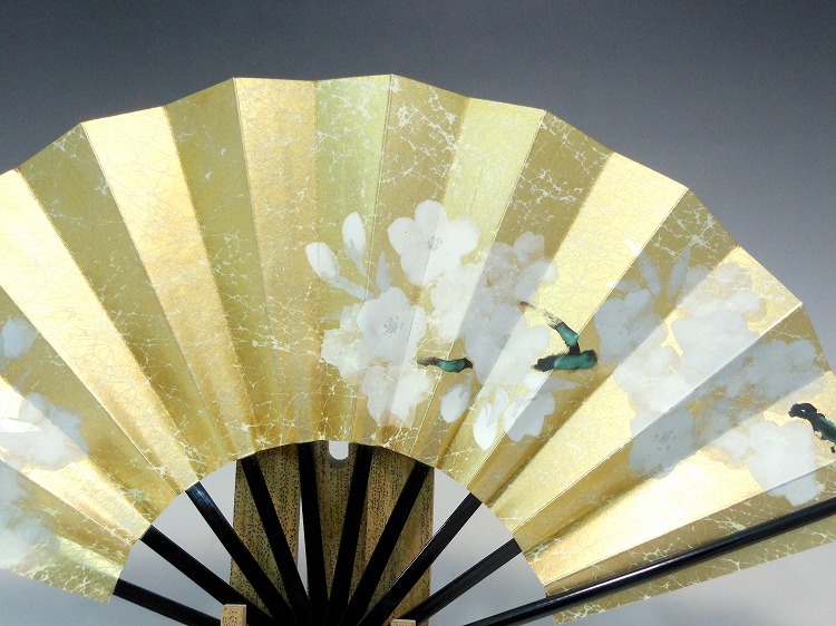飾り扇子（7寸5分）金モミ地 桜 手描き2 | 京都扇子の山武扇舗ネット通販