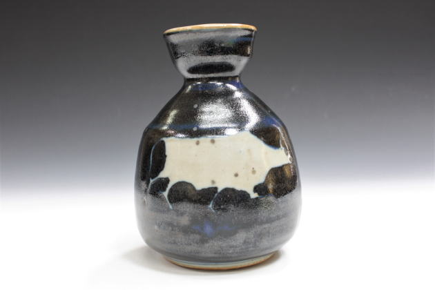 柳瀬美術店 / 河本五郎「染付牛文壷」共箱[KAWAMOTO Goro]Sake Bottle