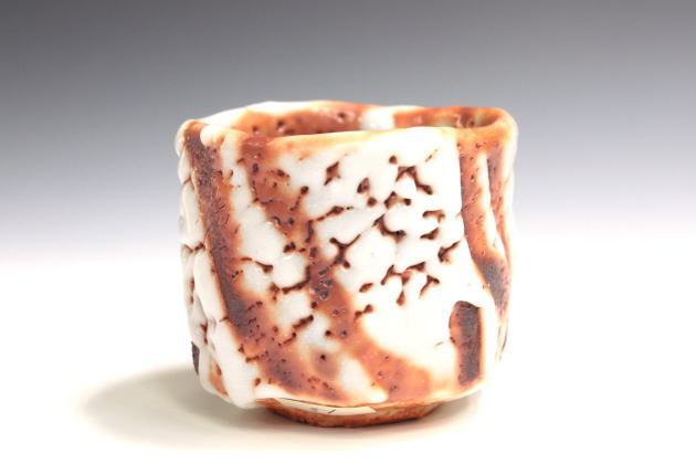 柳瀬美術店 / 林 正太郎「赤志野ぐい呑-1」共箱[HAYASHI Shotaro]Sake cup