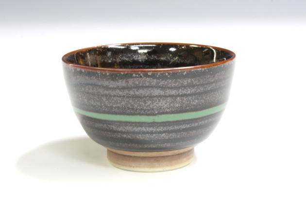 柳瀬美術店 / 青木龍山「天目翆韻ぐい呑」共箱[AOKI Ryuzan]Sake cup