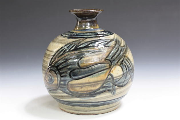 柳瀬美術店 / 金城次郎「丸壷」共箱[KINJO Jiro]Pot