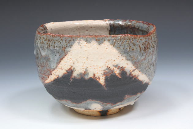 柳瀬美術店 / 若尾利貞「鼡志野茶埦」共箱[WAKAO Toshisada]Tea bowl