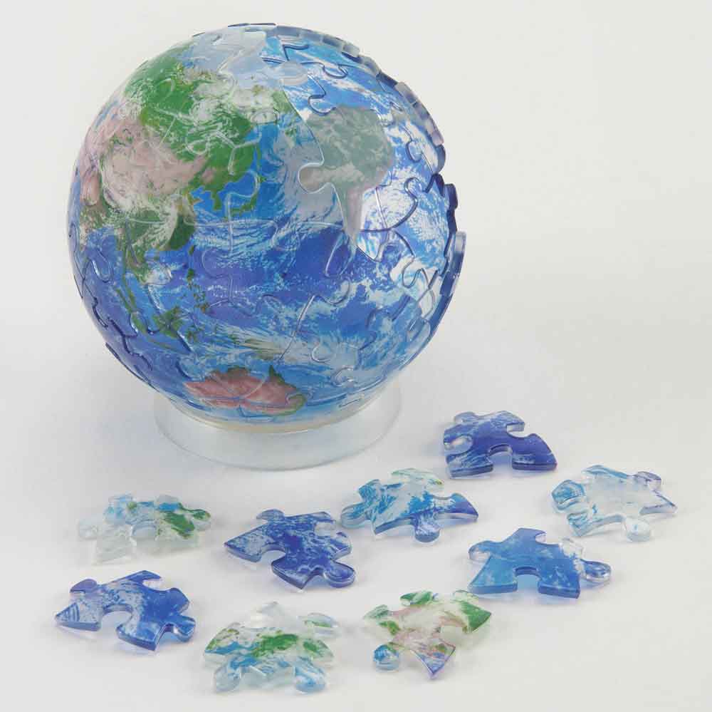 未開封 希少】やのまん 3D球体パズル 地球儀 1500ピース 廃盤品 未開封