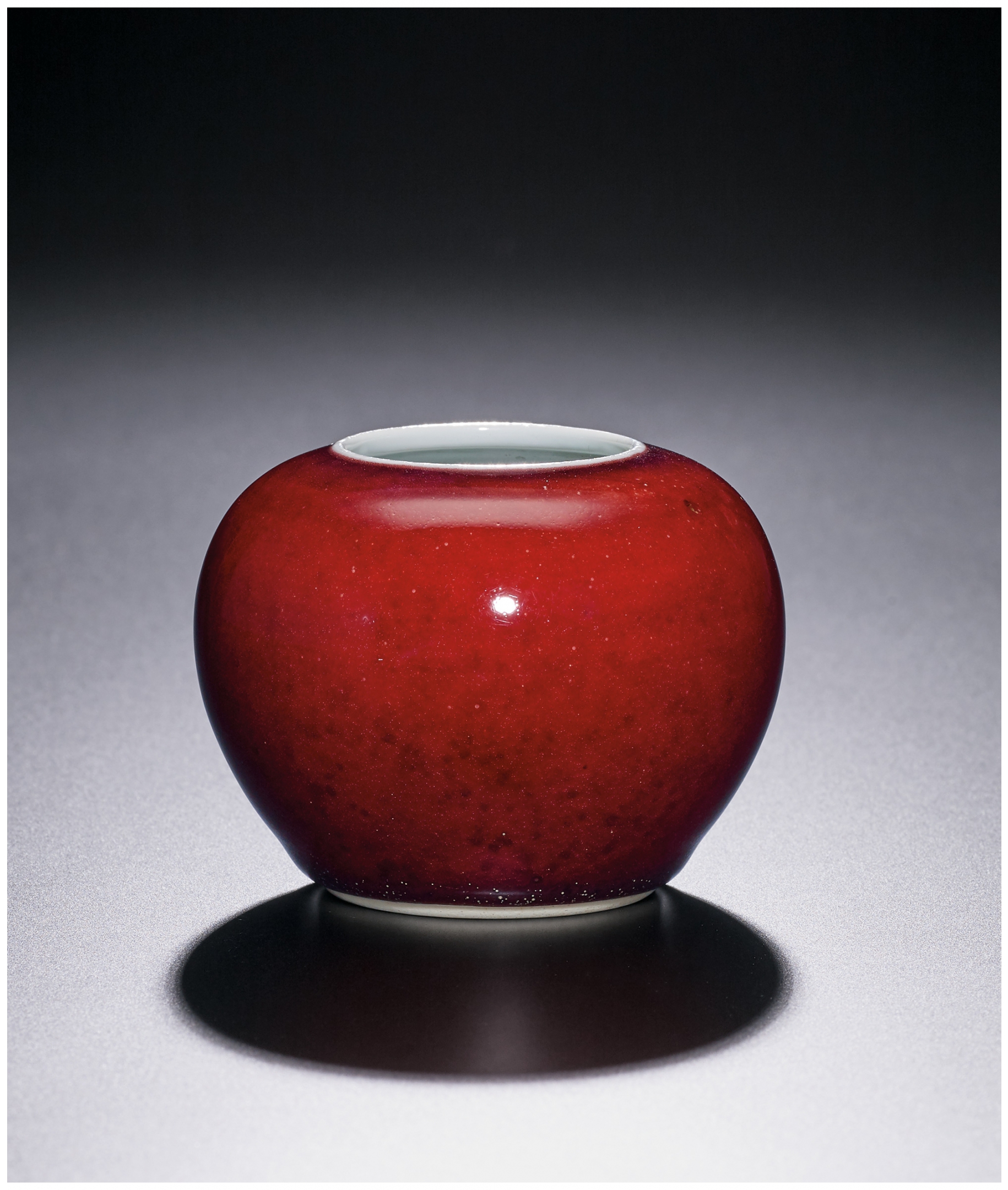 天藍釉蘋果尊 大清康熙年製 六字三行楷書款 古玩 中国美術 唐物 擺件