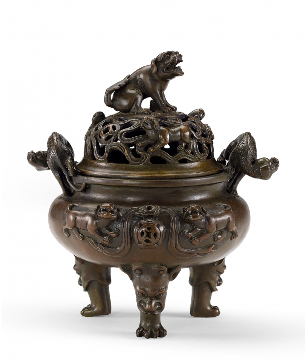 中国 乾隆年製 古銅鍍金 龍鳥文瓶 M R4597 中国 乾隆年製