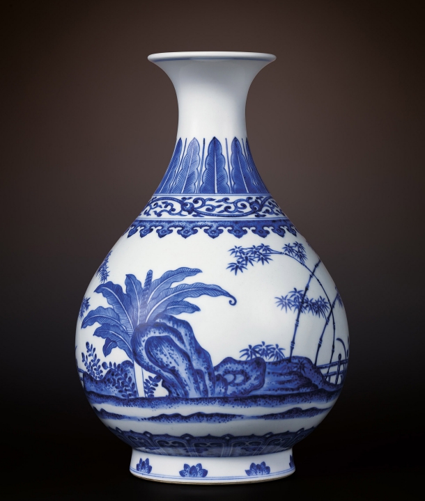 中国 染付 山水紋筆筒 送料込み260127 中国 染付 山水紋筆筒 送料込み