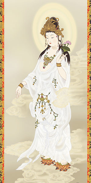 仏画の掛け軸 浮田秋水作 白衣観音 d6303