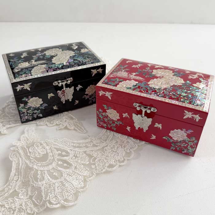 螺鈿の高級ジュエリーボックス 韓国高級螺鈿宝石箱 美華 名刺入・小物