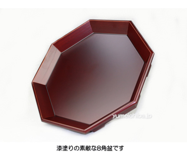 孔雀模様の八角形一段重箱 螺鈿細工 八角形 菓子器 孔雀模様の八角形