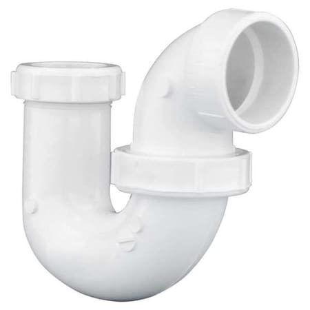 Zoro Select PVC, White Finish, P-Trap with Union (5220) | Zoro