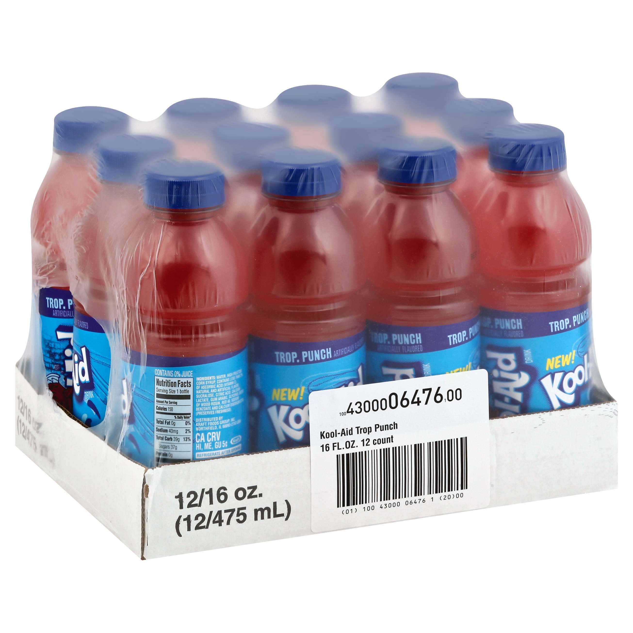 Kool-Aid Beverage Ready To Drink Tropical Punch 16 fl. oz., PK12