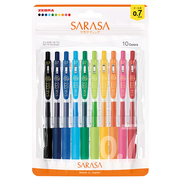 サラサクリップ0．7 10色セットN(0.7mm): 本体【公式】ZEBRA